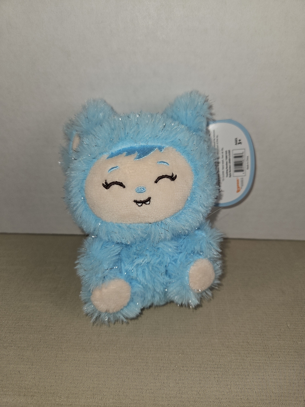 Plush Blue Fuzzy Creature Stuffed Toy - Adorable Cuddly Companion